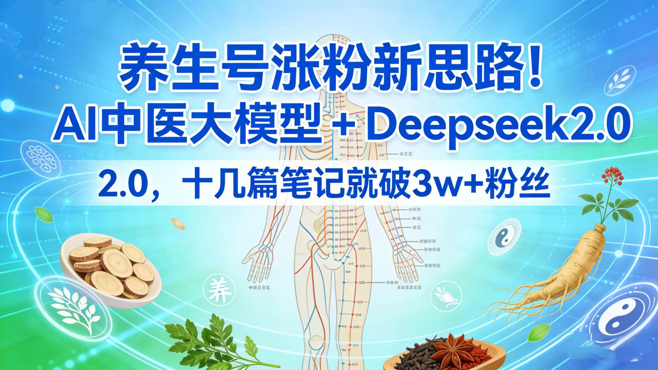 养生号涨粉实操策略：AI中医大模型+ Deepseek 2.0高效粉丝增长案例- 高羽网创