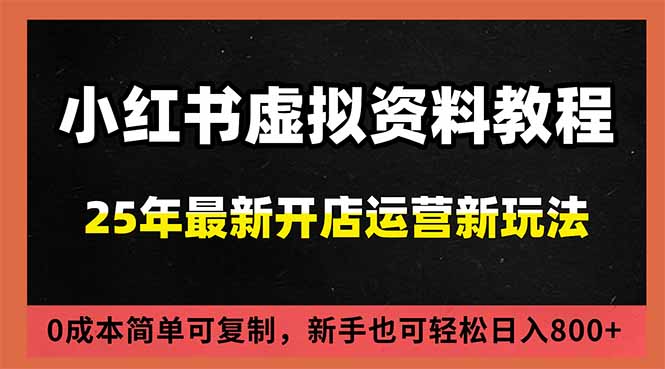 小红书虚拟资料项目：搜索流量变现实战攻略，低成本可复制策略，一人多店实操案例