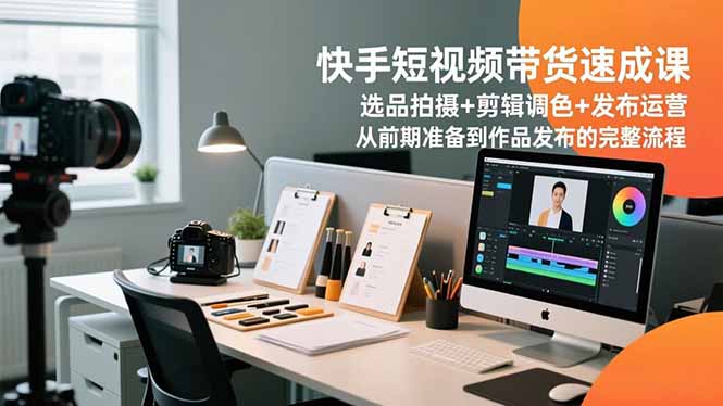快手短视频带货实战教程：选品拍摄+剪辑调色+发布运营全流程指南