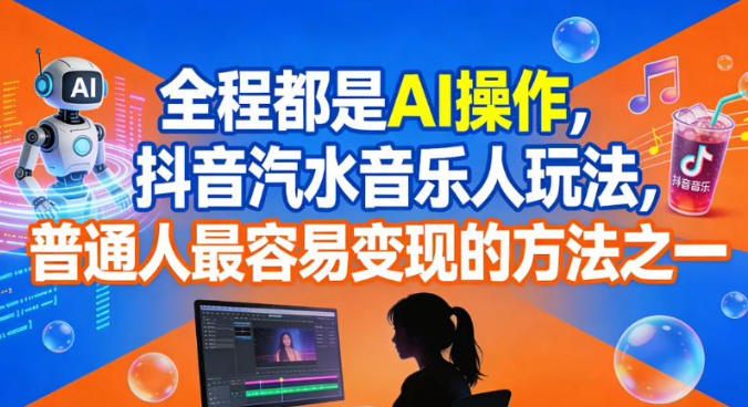 《AI辅助抖音汽水音乐人玩法：普通人高效变现实战指南》