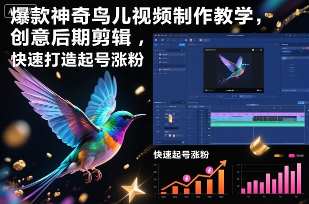 创意鸟儿视频制作教程：高效后期剪辑与账号增长实战策略