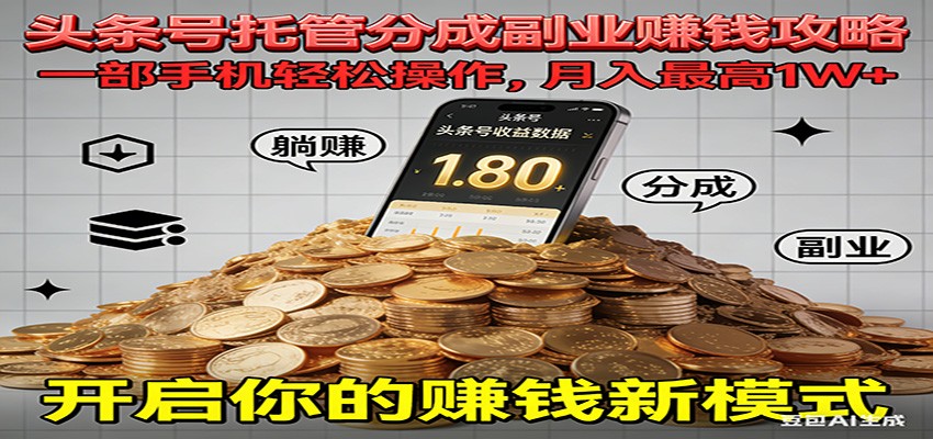 2025全程托管今日头条项目：一部手机实操变现指南