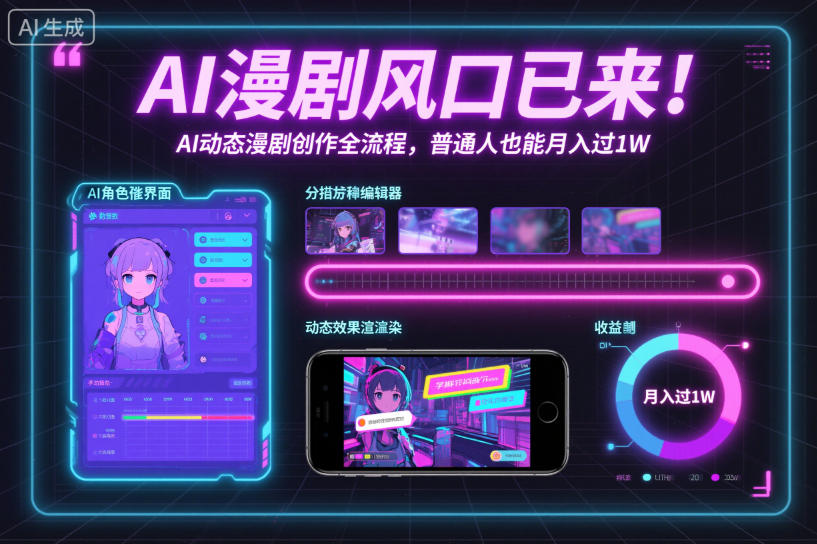 AI动态漫剧创作全流程实战：普通人也能掌握的变现策略