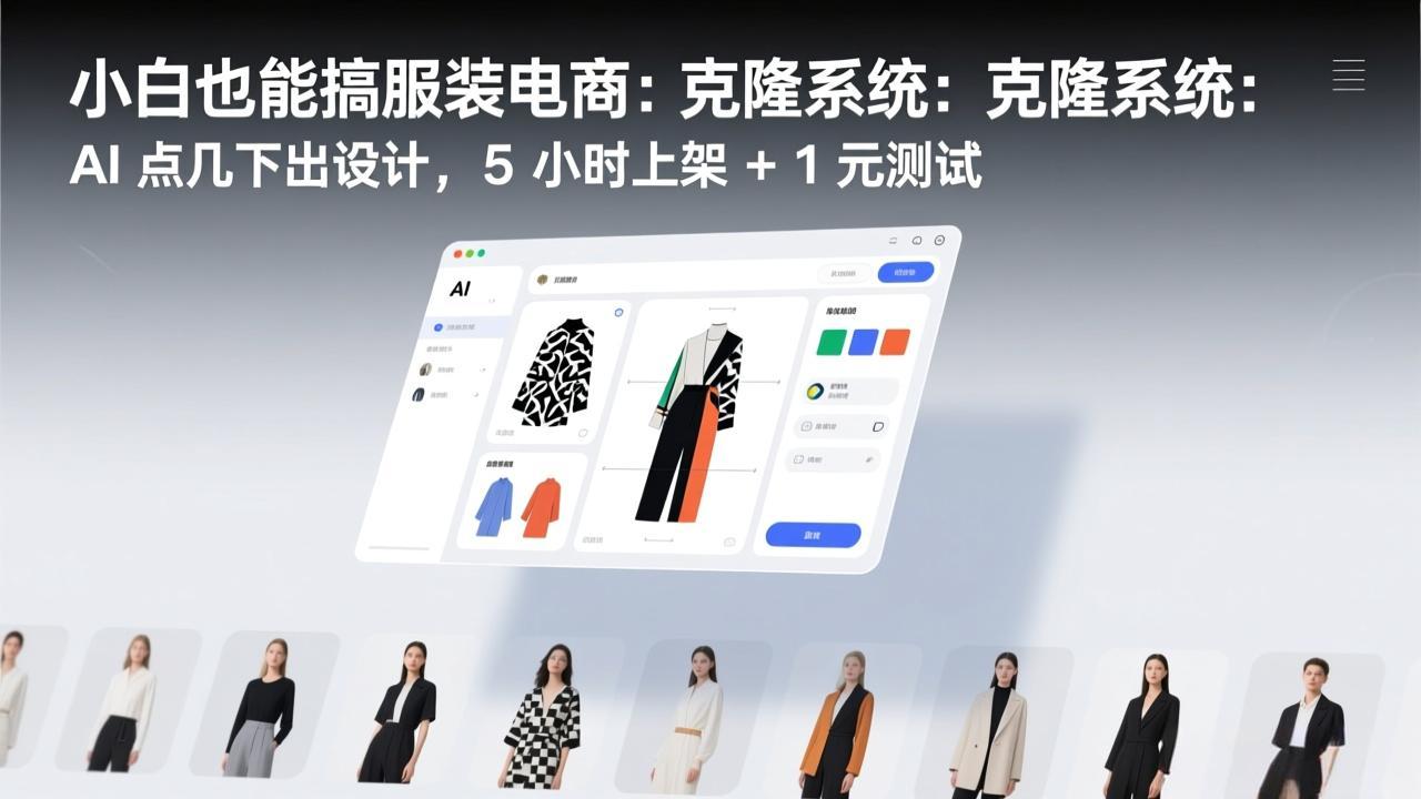 新手服装电商实操：AI快速设计方法，5小时上架+低成本测试指南-网赚利基市场
