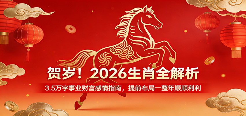 2026生肖全解析:3.5万字事业财富实操指南,提前布局全年顺遂策略 2026生肖全解析:3.5万字事业财富实操指南,提前布局全年顺遂策略