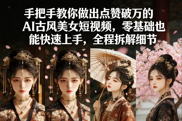 AI古风美女短视频制作教程：零基础实操拆解与变现指南