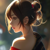纸伞斜阳