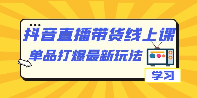 抖音直播带货线上课，单品打爆最新玩法（12节课）