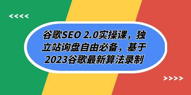 谷歌SEO 2.0实操课，独立站询盘自由必备，基于2024谷歌最新算法录制（94节
