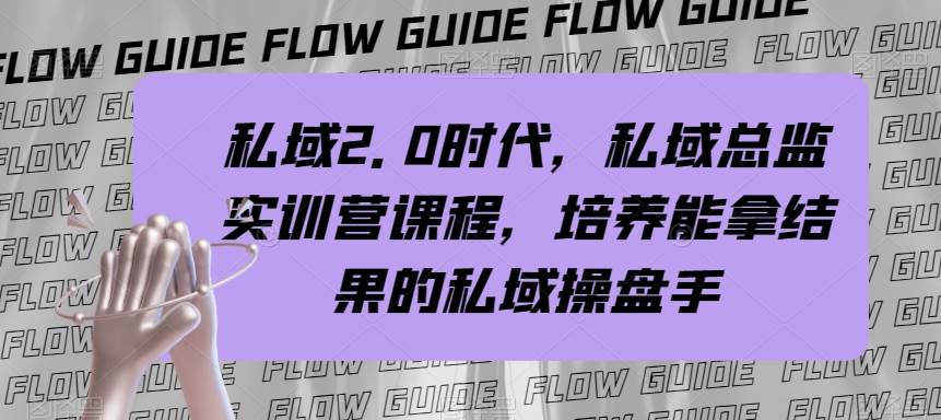 私域・2.0时代，私域・总监实战营课程，培养能拿结果的私域操盘手